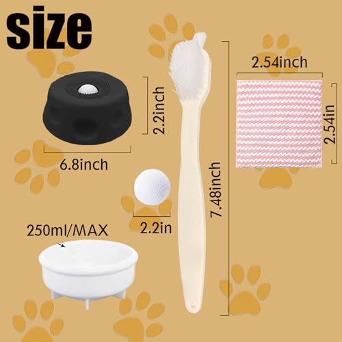 Slow Feeder Dog Bowls,Paw Clam Lick Bowl for Liquid and Thick Treat, Lick Toy for Dog,Licking Bowl with Rolling Ball for Relieve Boredom and Anxiety,Cleaning Brush and Cloth Set (Black) - color: black