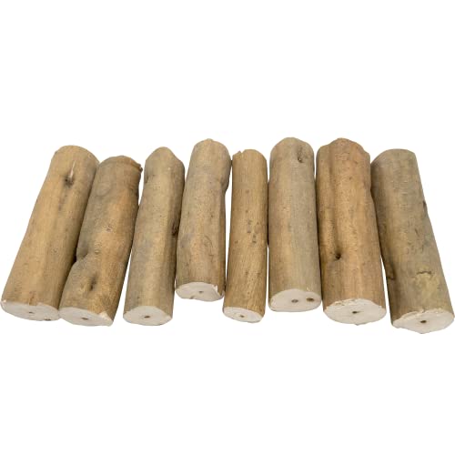 5505 Natural Sola Skin Logs, 8 Pk - Wood Bird Shredding Foot Toys with Bark - color: Sola Logs with Bark, size: Pack 8