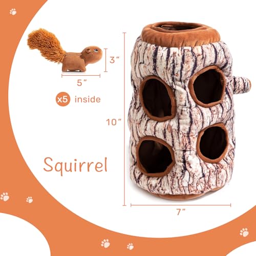 Hollypet Squeaky Hide and Seek Dog Toys for Small and Medium, Squirrel - style: Squirrel