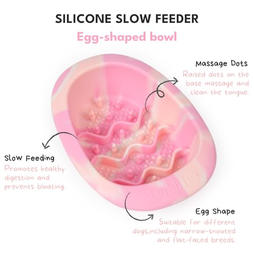 CHEWFFON Dog & Cat Lick Mat Bowl with Suction Cups, Cotton Candy Small - color: Cotton Candy, size: Small