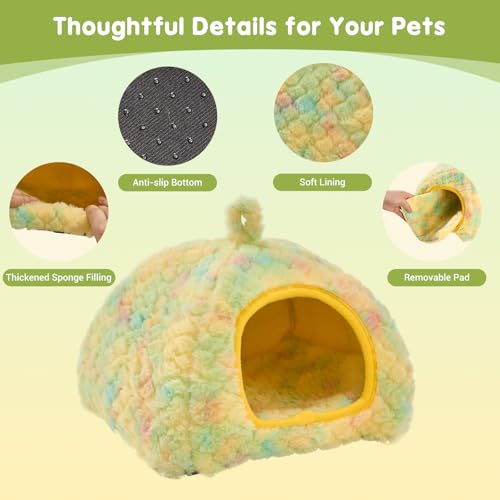 Avont 2-Pack Guinea Pig Tunnel & Hideout Bed Set - color: Yellow