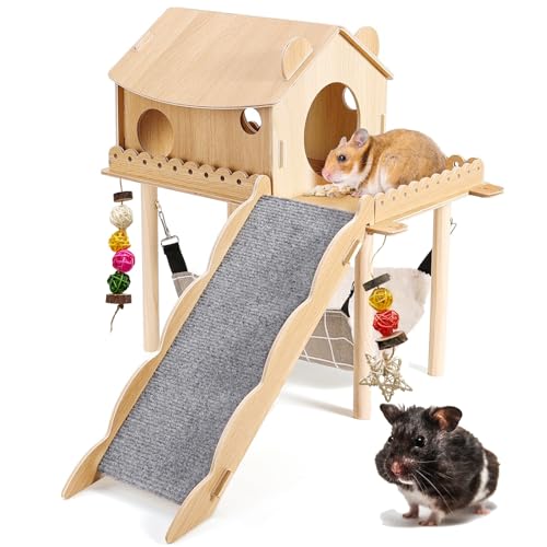 3-in-1 Guinea Pig Hideout, Large Wooden Guinea Pig House