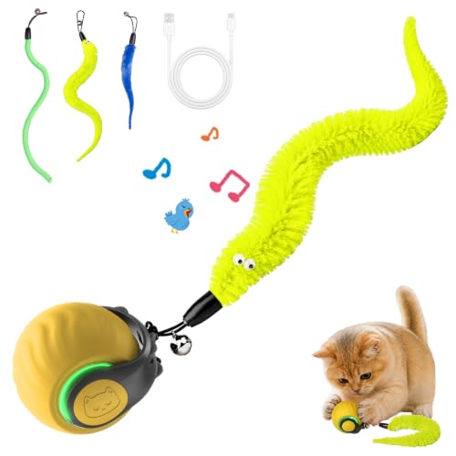 Interactive Cat Toys with Bird Sounds & 7 Speed Modes for Indoor Cats Play - color: A2 Yellow