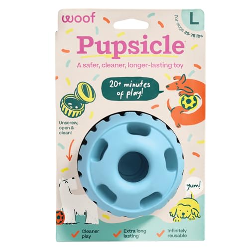 WOOF Pupsicle Interactive Dog Ball Toy for Dogs Large 25-75 lbs - Blue - color: Blue, size: Large