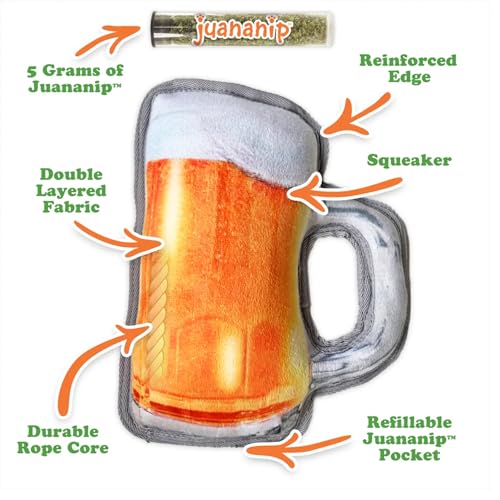 Doggijuana Mini P & Beer Bundle | Squeaky Refillable Plush Toy, 2 Pack - style: Mini P & Beer
