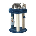 MECOOL Cat Scratching Post Tree with Tower Soft Bed.Natural Quality Sisal Carpet Jute Scratch Posts with Three Hanging Ball Toys and Massage Brush for Indoor Cats and Kittens Blue - color: Blue
