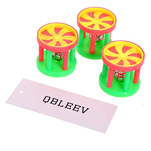 QBLEEV Bird Roller Rattles Toys, Parrot Foot Toys, Foraging Chewing Bell Training Trick Toys, Birds Play Gym Activity Center Cage Accessories for Small Parrots-3 Pack - color: Roller Rattles