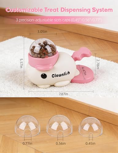 Dog Treat Dispenser Puzzle Toy, Intercative Slow Feeder Bowl for Cats and Dogs, Mental Stimulation Enrichment Toy, Indoor Pet Feeder with Silicone Mat to Keep Pets Busy, Multiple Colors (Pink) - color: pink