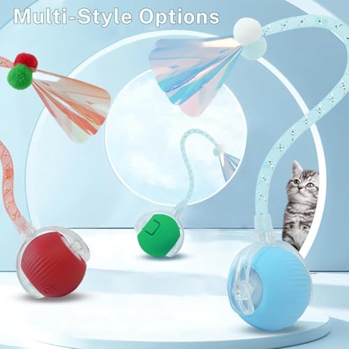 Upgrade 2pcs Innovative Interactive Cat Toy Balls, Automatic Moving Spheres for Cats (Dragonfly) - color: Dragonfly