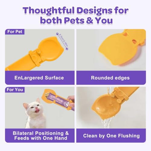 Cat Treat Spoon Squeeze Cat Strip Feeder Spoon for Lickable Churu Cat Treat
