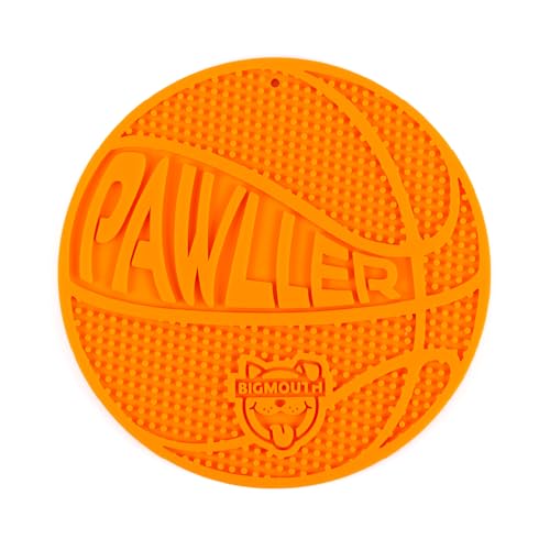 BigMouth Basketball Silicone Lick Mat for Dogs and Cats, Slow Feeder Enrichment Pad, Dishwasher Safe Anxiety Relief Toy - style: Basketball