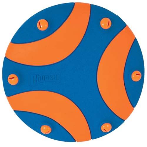 Chuckit! Whistle Flight Fetch Toy, Orange/Blue, for Medium to Large Dogs - size: 10.6"L x 1.2"W x 11.1"H