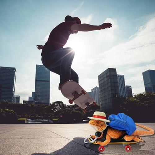 7 pcs Breaded Dragon Toys Set, Lizard Feed Balls Enrichment Toy Skateboard
