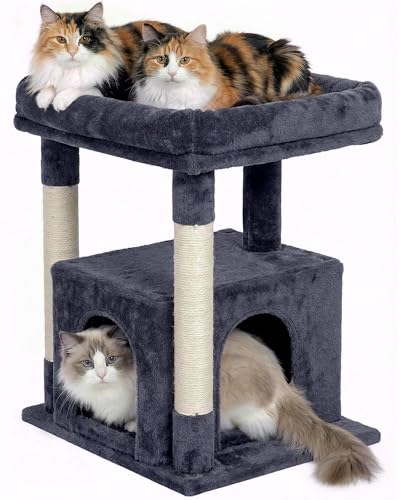23.6" Cat Tree for Large Cat, 19 * 15.8 in Large Perch, Dark Gray - color: Dark Gray