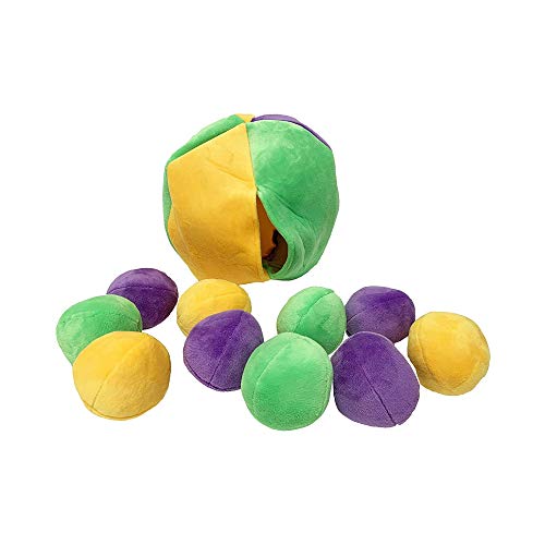 Midlee Hide a Ball Puzzle Dog Toy with 10 Plush Squeaker Balls (Small) - size: Small