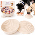 Wobbowl - Silicone Dog Freezer Bowl - Slow Feeder Bowl & Lick Mat (Almond) - color: Almond