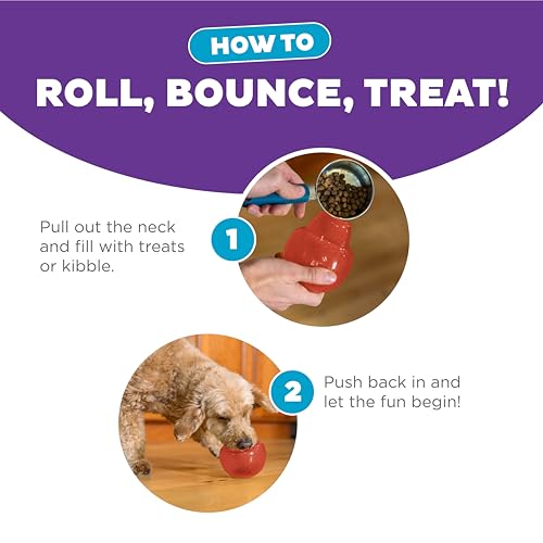 Outward Hound by Planet Dog Lil' Snoop Dog Toy – Treat‑Dispenser Puzzle Ball, Interactive Slow Feeder, Small to Medium Dogs, Bouncy & Mint-Infused, Red, 3.9" - color: Red Lil Snoop