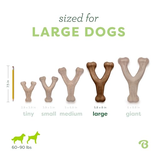 Benebone Wishbone Dog Chew Toy for Aggressive Chewers, Real Bacon, Large - size: Large