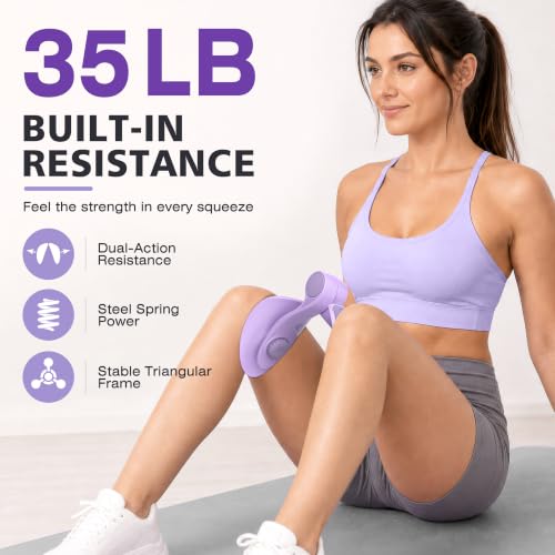 Pelvic Floor Exercise Devices 35lb Inner Thigh Hip Trainer Kegel Exerciser - color: Purple