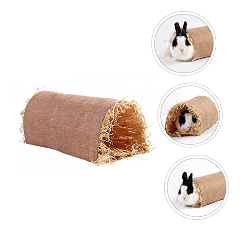 INOOMP Hamster Nest PET Sleeping Tunnel Grass Linen Nest for Small Pets - size: S