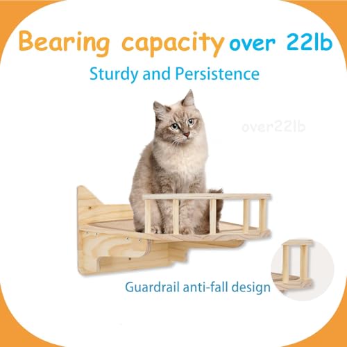 Cat Wall Shelves, 9-Piece Cat Wall Furniture with Sisal Mats - size: 10 pcs