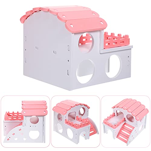Skylety 3 Pieces Fun Hamster Guinea Pig Hideout Kit, Small, Pink - color: Pink, size: Small