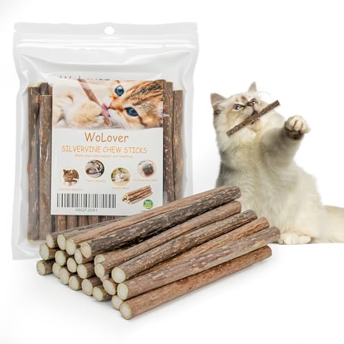WoLover 25 PCS Silvervine Sticks for Cat, Natural Matatabi Chew Toys - size: 25 Count