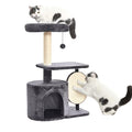 Amazon Basics Cat Tree Tower for Indoor cat, Solid Steel Frame with Removable Scratching Pad, Gray, 32 Inches - size: 32 in