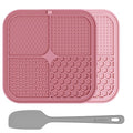 ChefAide 2 Pack Lick Mat for Dogs, Cats & Puppies with Suction Cups - color: Pink Berry