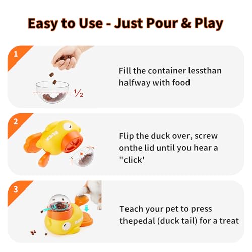 Duck Dog Interactive Treat Dispenser Toy Slow Feeder Food Puzzle