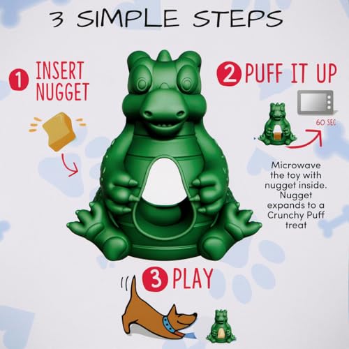 Yeti Puff & Play Interactive Dog Toy, Nugget Treat Dispenser, Green Dragon - color: Green - Dragon