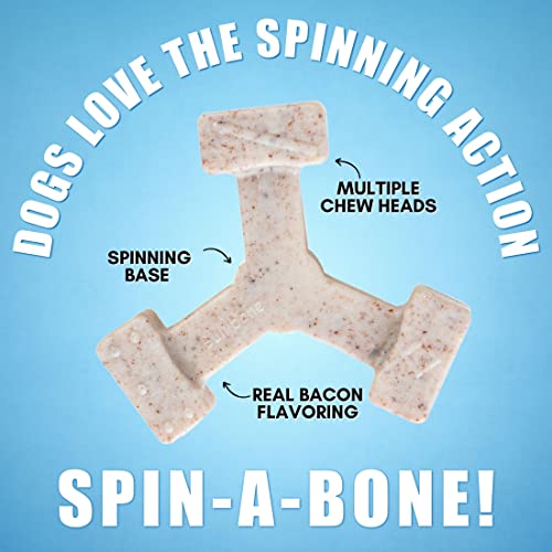 Bullibone Nylon Dog Chew Toy Spin-a-Bone - Interactive Dog Toy, Triggers Natural Instincts, and Improves Oral Health - size: Small / Medium Dog Single