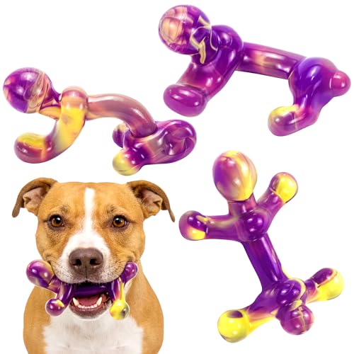 LECHONG 3 Pack Indestructible Dog Toys for Aggressive Chewers 22-66 lbs