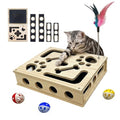 Cat Puzzle Toy,Cat Scratch Puzzle Enrichment Box,Cat Nail File Scratcher,Porous Design,Stimulate Cats Exploratory &Slow Down Eat Speed,Built in Frosted Paper,Polish Their Nail While Play - color: Style 1