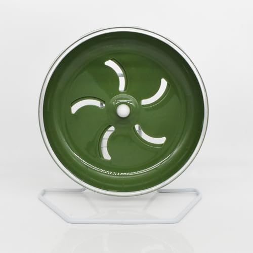 Hamster Wheel, 8.5 inch Silent Hamster Exercise Running Wheel with Stand,Pet Small Animals Exercise Running Toys,Adjustable Quiet Spinner for Guinea Pigs, Sugar Gliders, Gerbils (Green, 8.5in) - color: green