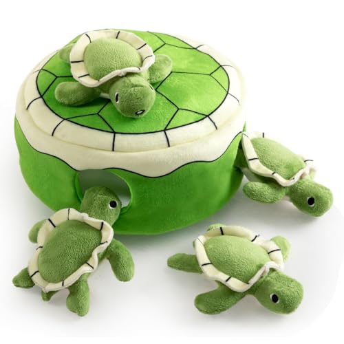 Hollypet Squeaky Hide and Seek Dog Toys for Small and Medium Dogs, Turtle - style: Turtle