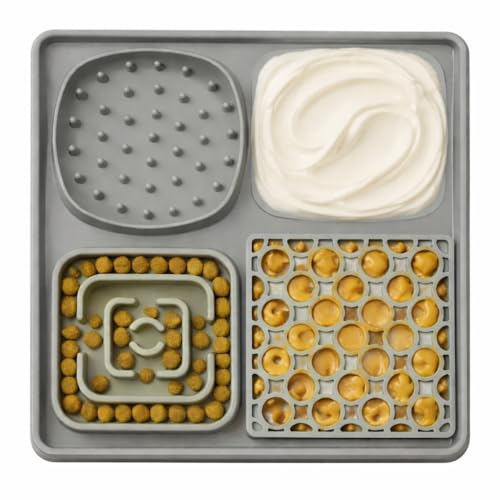 Hearth & Paw Silicone Lick Mat for Dogs Slow Feeder & Enrichment Mat, Food-Grade 100% BPA-Free Silicone, Mental Stimulation, Better Digestion, Anxiety Relief, Multiple Colors Available (Gray) - color: Gray