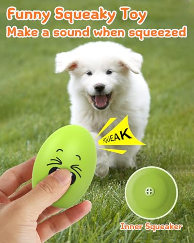 Squeaky Dog Toys, Soft Puppy Egg Balls, Funny Interactive Squeak Pet Chew Toy, [10 Pack] Fetch Play Balls Toy for Puppies Small Medium Breeds, 2.6"*1.8" - style: 10 PACK