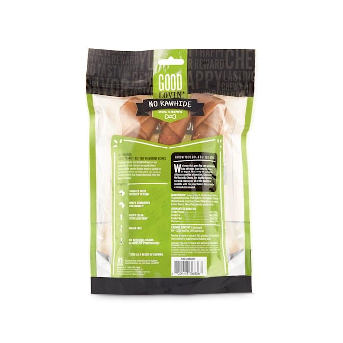 Good Lovin' by Petco No Rawhide Large Peanut Butter Flavored Dog Bones 13.2 oz. Count of 3