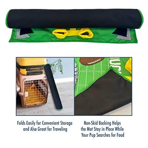 NFL New England Patriots Dog Snuffle Mat – Interactive Pet Slow Feeder, Football Field Design Food Puzzle Toy for Dogs & Cats, Foraging Activity Mat for Smarter Feeding