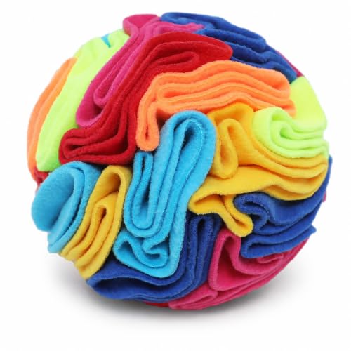 Snuffle Ball - Snuffle Ball for Small Dogs, Interactive Dog Toys to Keep Them Busy, Puppy Dog Puzzle Toy, Machine Washable - color: Rainbow-colored, size: Small