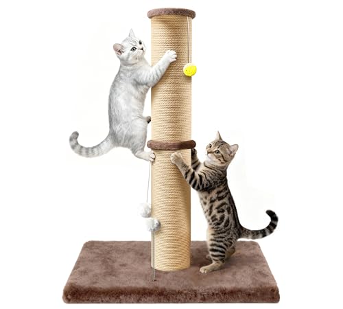 5-Inch Sisal Cat Scratching Post, 36" Tall Scratch Tower, Brown - color: Brown Upgrade
