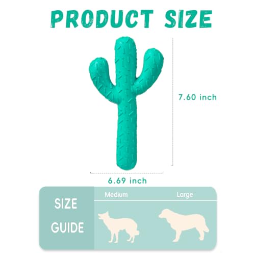 MewaJump Dog Chew Toys, Durable Rubber Dog Toys for Aggressive Chewers Blue - color: Blue Cactus