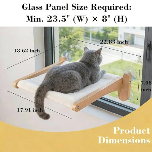 Cat Window Perch with Bird Feeder,Suction Cup Window Cat Bed for Large Cats