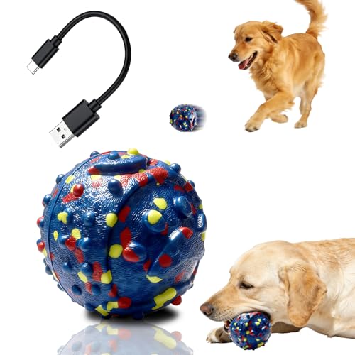 Interactive Dog toys, Smart Dog ball, E-TPU Material Automatic Moving, Bouncing, Vibrating ball Durable Duraspin Design for Aggressive Chewers.Keeps Dogs Busy and Entertained.Suitable for all dogs