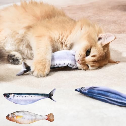 2 Pack Floppy Fish Cat Toys with Catnip, Rechargeable Flopping Fish Toy - color: 2pcs fish toy