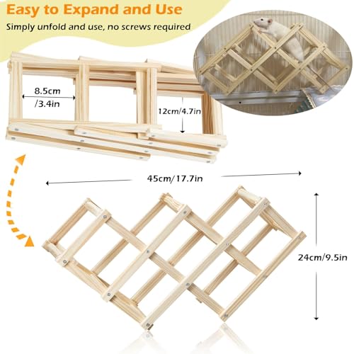 Kiln-Dried Wood Rat Climb Toy, Hanging Cage Ladder Activity (M, 2pcs) - style: M, 2pcs