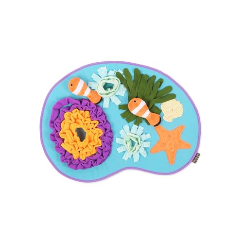 P.L.A.Y. Cute Snuffle Mat for Dogs - Ocean Themed Interactive Food & Treat Mat for Puppies Dogs - Enrichment Toy, Great for Slow Feeding, Nosework & Foraging Skills - Machine Washable