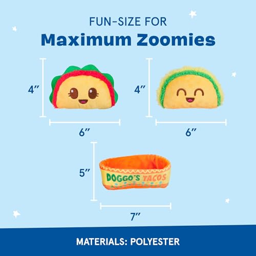 BarkBox Doggo's Tacos 3-in-1 Interactive Plush Dog Toy - color: Doggo's Tacos