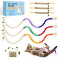 Cat Chew Rope Toys 6Pcs with Catnip, Indoor Cat Teething Toys for Kittens, Interactive Catnip Kitty Toys for All Breeds (3PCs Chew Rope & 3PCs Silvervine Sticks) - style: 3PCs Chew Rope & 3PCs Silvervine Sticks